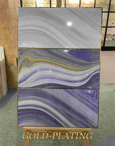 Regnbåge gyllene porslin glansiga plattor